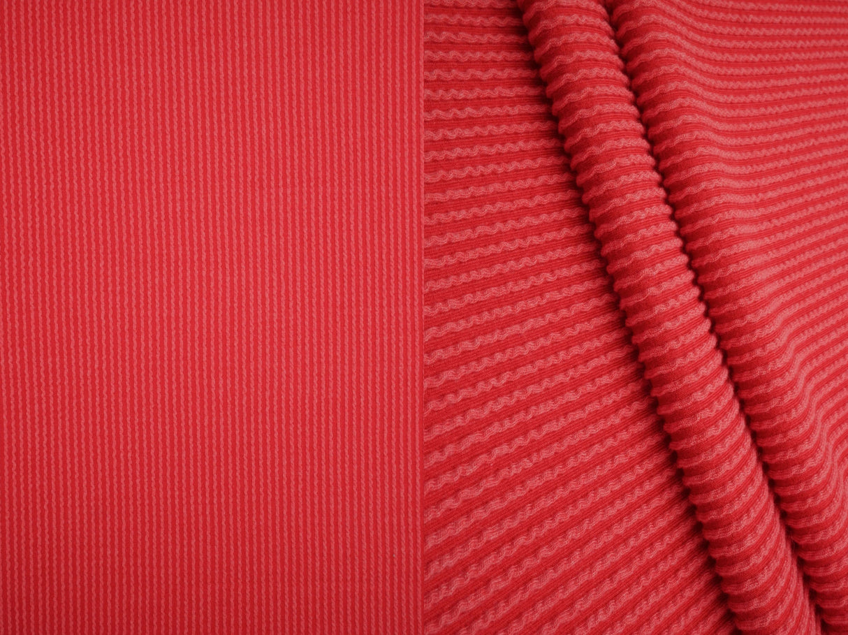 Jacquard Double Knit Rib Stretch Fabric