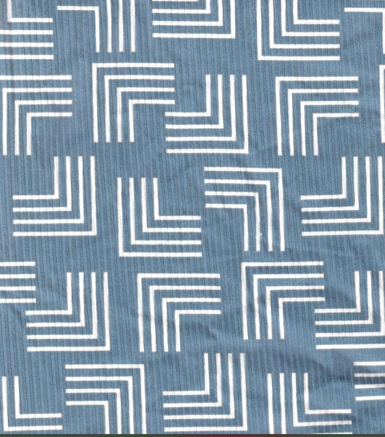 Geometric Rib Knit Stretch Fabric