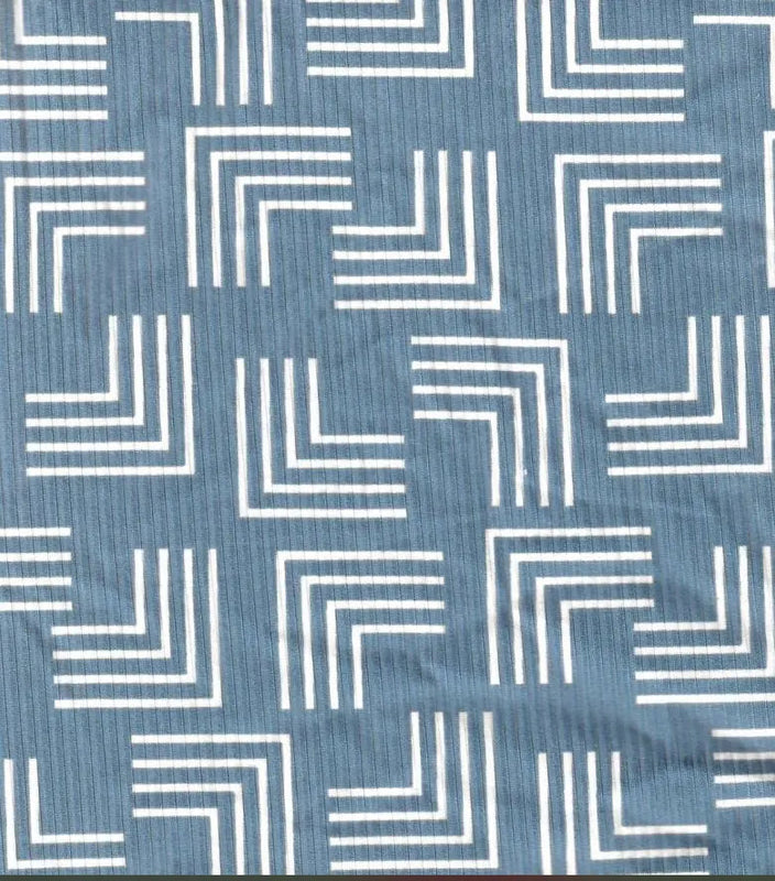 1 Yard Yummy Rib Geo Print Knit Fabric 180 GSM, 58/60? Wide Polyester Spandex Blend