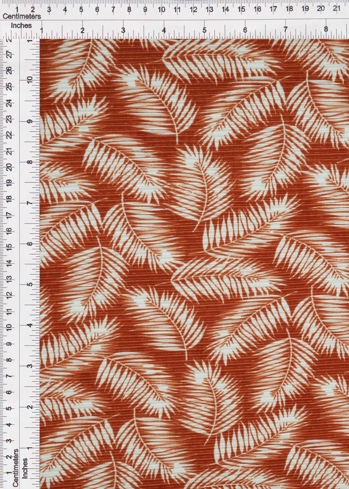Pleated Tropical Leaf Interlock Knit