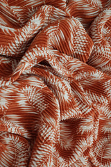 Pleated Tropical Leaf Interlock Knit