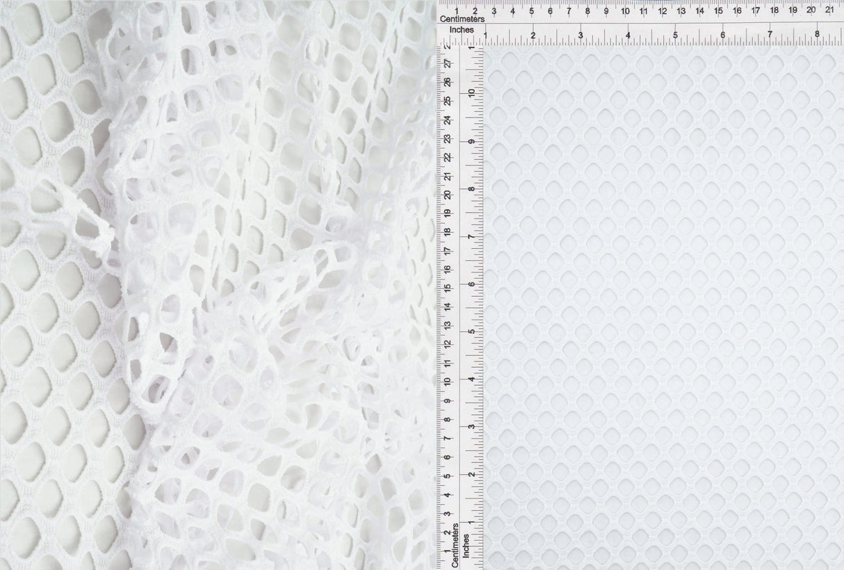 Big Fishnet Mesh Fabric Solid Open Weave, 58/60” Wide Lightweight Polyester
