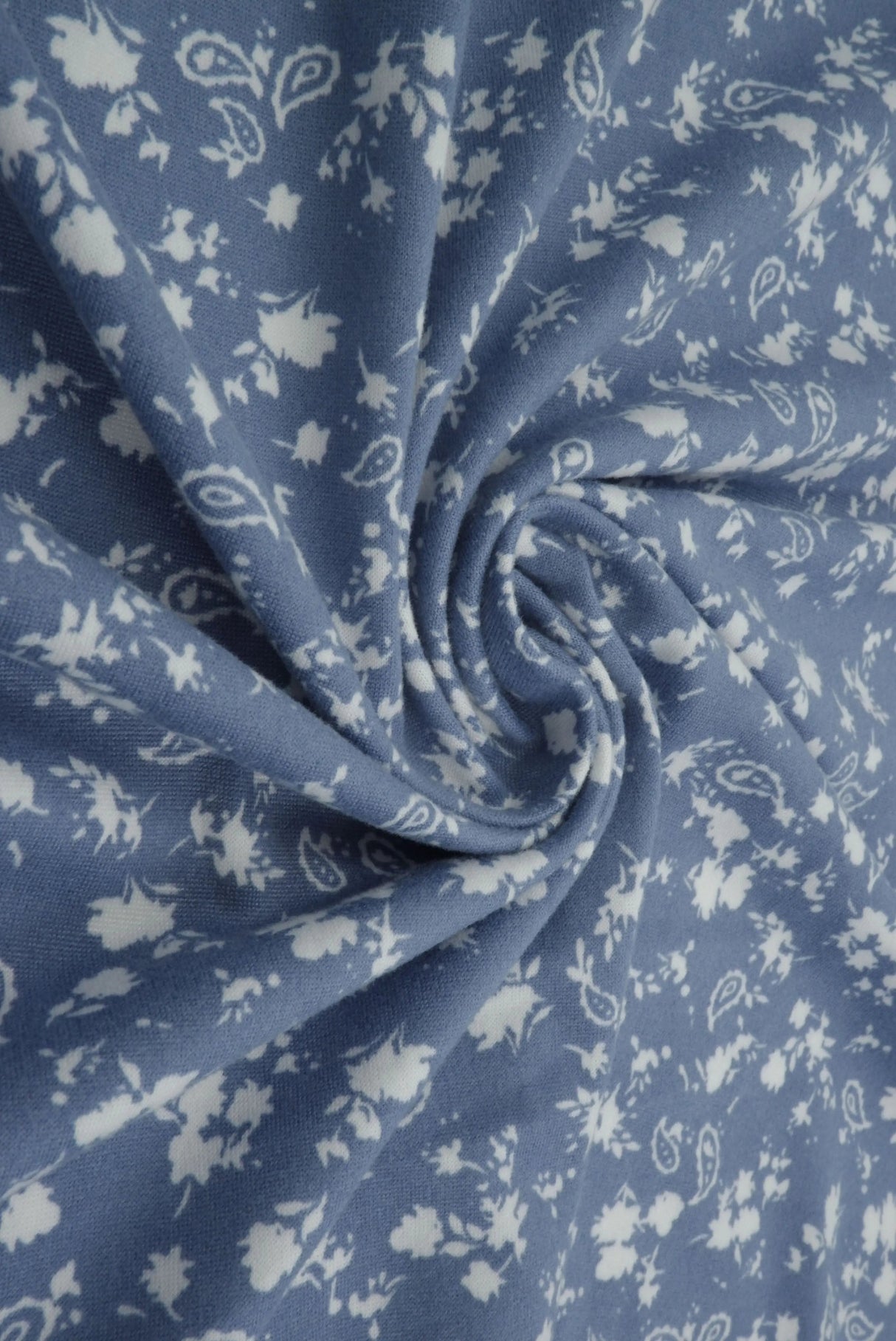 1 Yard Brushed DTY Floral Paisley Knit Fabric 170 GSM, 58/60? Wide Polyester Spandex Blend