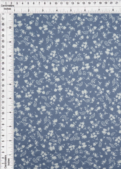 1 Yard Brushed DTY Floral Paisley Knit Fabric 170 GSM, 58/60'' Wide Polyester Spandex Blend
