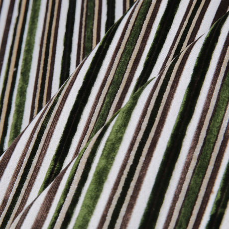 Green Laser-Cut Striped Polyester Velvet