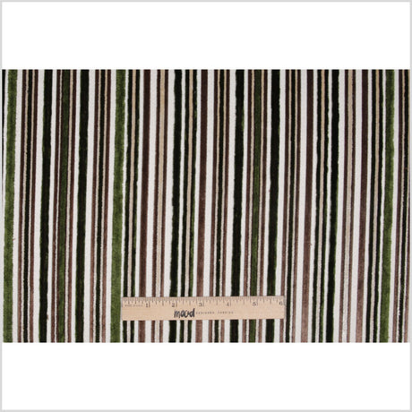 Green Laser-Cut Striped Polyester Velvet