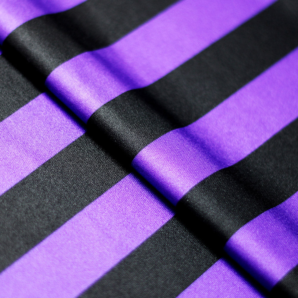 Lucky Stripes Polyester Spandex Fabric - Multi-Color 1" Wide Stripes, 58/60" Width (1 Yard)