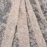 Beaded and Sequined Lace with Scallop Edge - Beige Floral