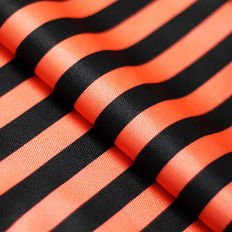 Lucky Stripes Polyester Spandex Fabric - Multi Stripe Print, 58/60" Width (1 Yard)