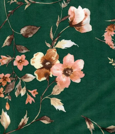 1 Yard Soft Brushed Floral DTY Knit Stretch Fabric 58/60 Inch Wide Lightweight Cozy Print for Pretty Dresses & Sewing Crafts