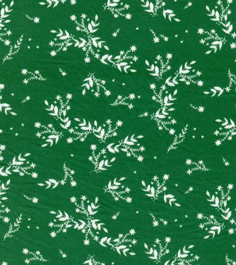 1 Yard Brushed DTY Leaf Print Knit Fabric 170 GSM, 58/60? Wide Polyester Spandex Blend