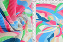 1 yarda de tela de punto plisada Bodre Pucci floral 150 GSM, 58/59" de ancho 100% poliéster fucsia multicolor
