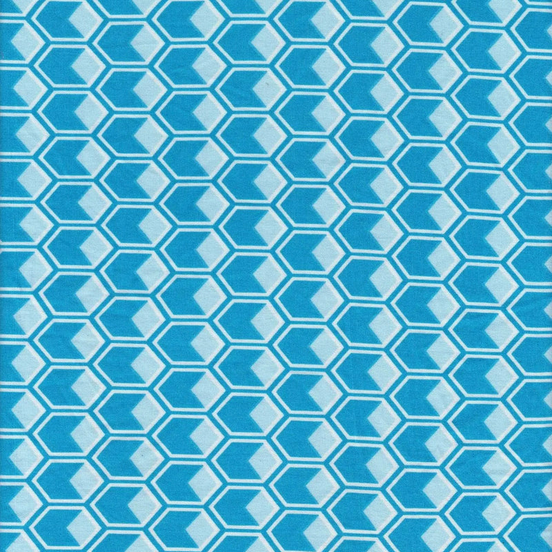 1 Yard DTY Geo Print Knit Fabric 180 GSM, 58/60? Wide Polyester Spandex Blend