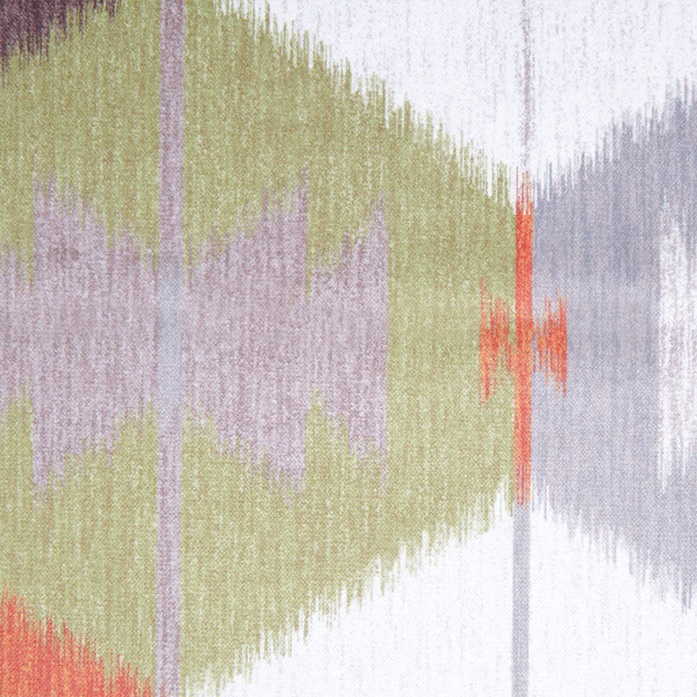Orange Large-Scale Ikat Geometric Upholstery Velvet