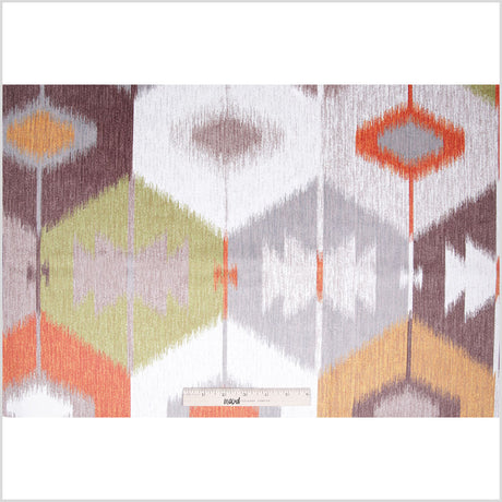 Orange Large-Scale Ikat Geometric Upholstery Velvet