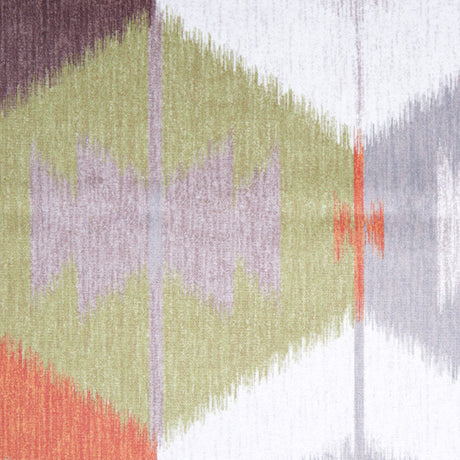 Orange Large-Scale Ikat Geometric Upholstery Velvet