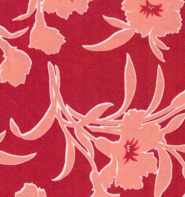 1 Yard Floral Techno Crepe Knit Fabric 220 GSM, 58/60? Wide Polyester Spandex Blend