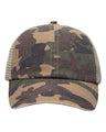 Garment-Washed Trawler Cap with Mesh Back, Low-Profile Snapback