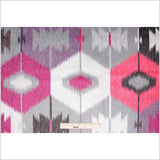 Fuchsia Large-Scale Ikat Geometric Upholstery Velvet