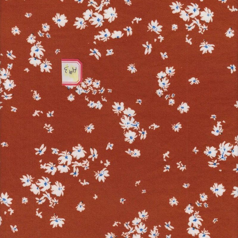 1 Yard Floral Blossom Print Brushed DTY Knit Stretch Fabric 58/60" Wide