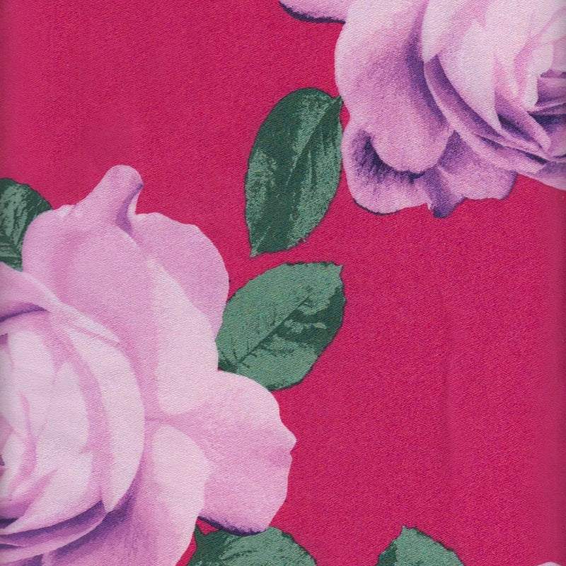 1 Yard Satin Floral Print Fabric, 58/59'' Wide 100% Polyester