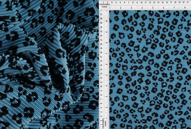 Animal Print Pleated Interlock Fabric