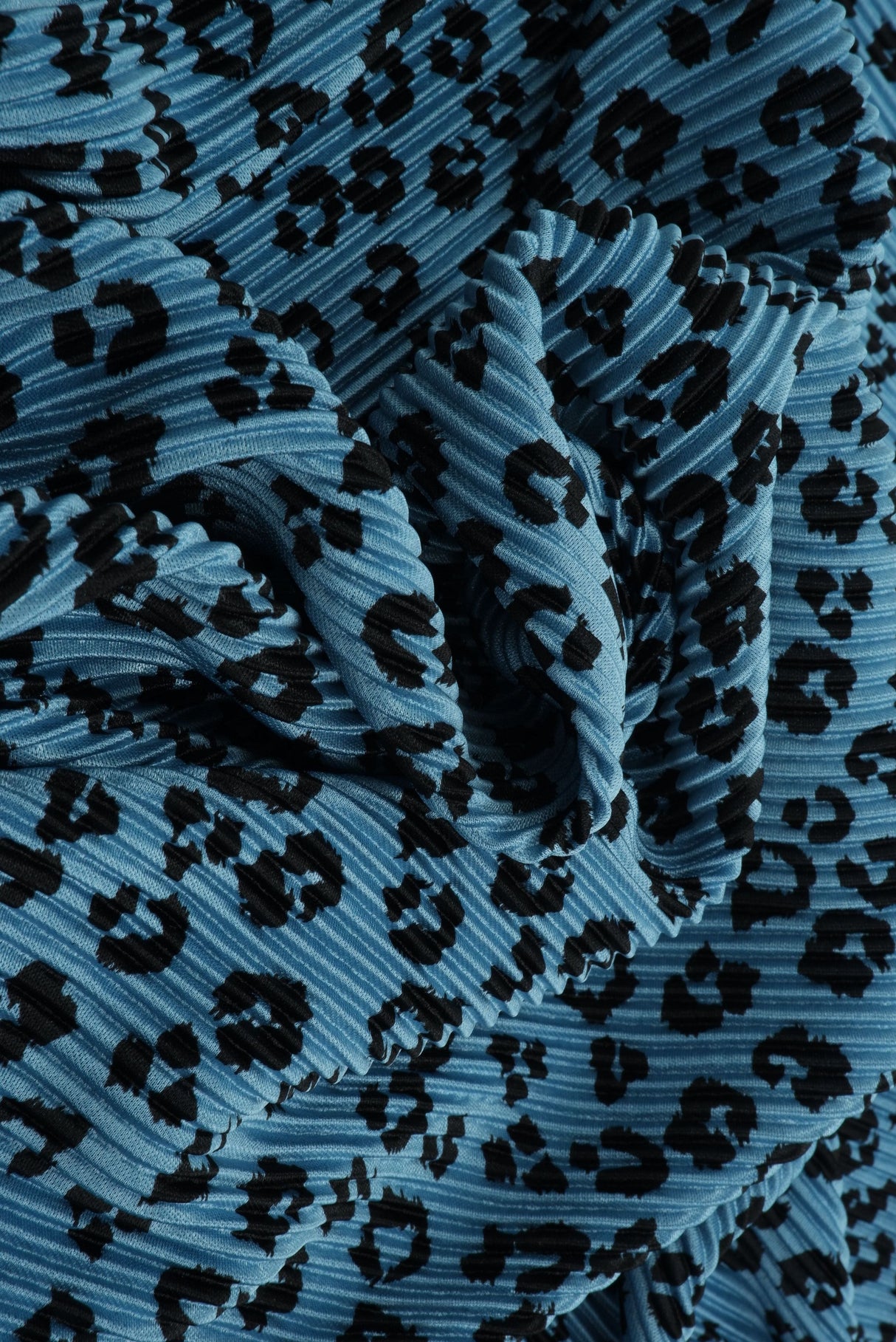 Animal Print Pleated Interlock Fabric