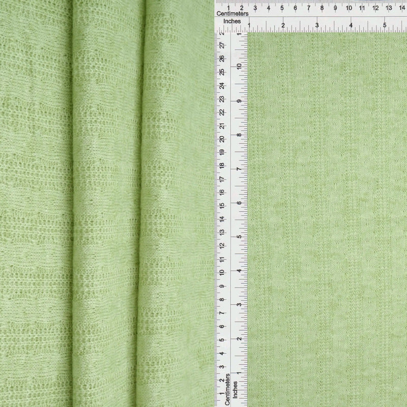 1 Yard Jacquard Cable Knit Sweater Fabric, Heavyweight Stretch Polyester Spandex 58/60” Wide
