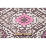 Pink/Brown Ikat Polyester Woven