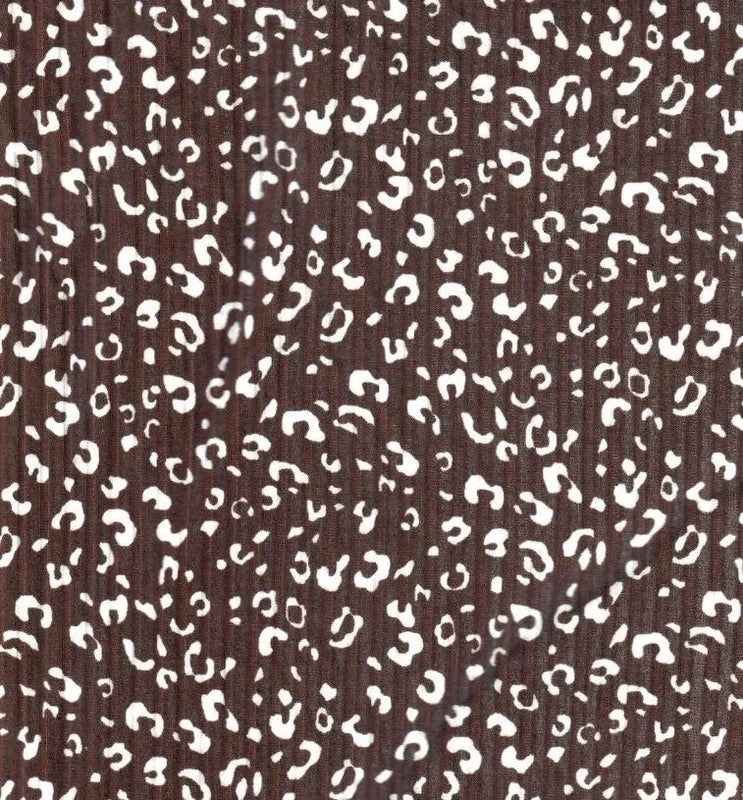1 Yard 8x3 Yummy Rib Knit Fabric with Animal Print, 58/60'' Wide Polyester Spandex Blend