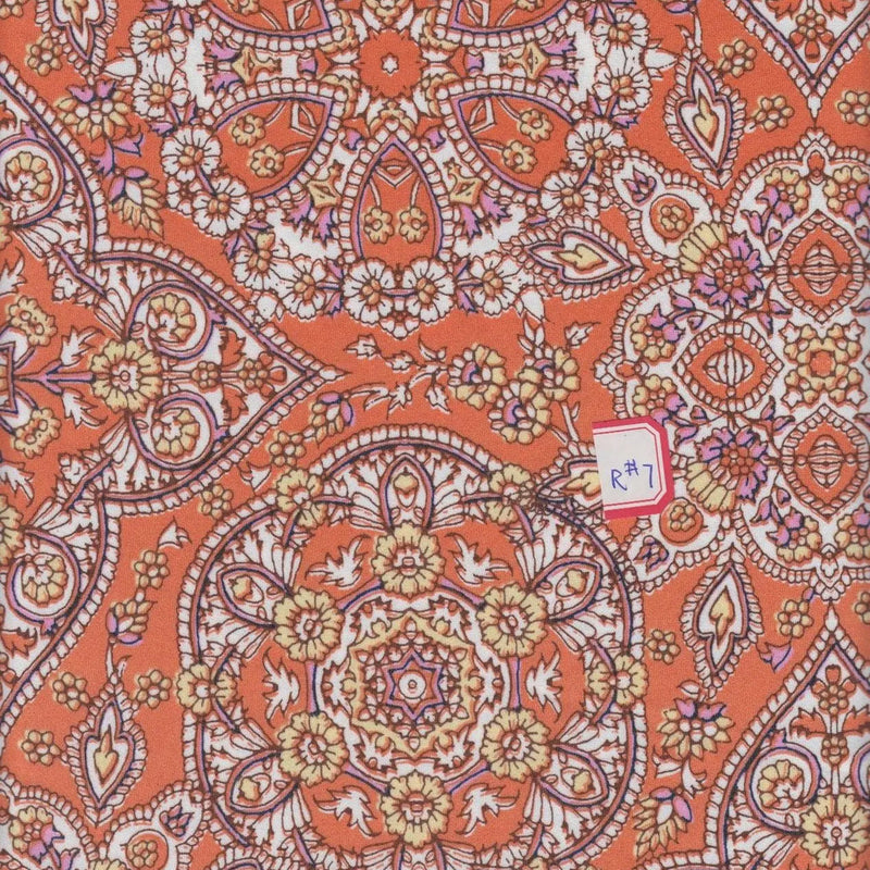 1 Yard Medallion Print Knit Fabric, 58/60? Wide Polyester Spandex Blend