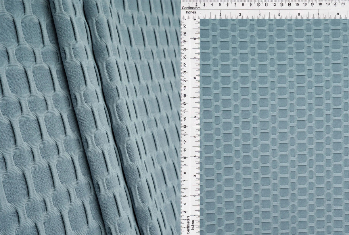 Honeycomb Knit Jacquard Solid Fabric Stretch Polyester Spandex 58/60 Inches Wide