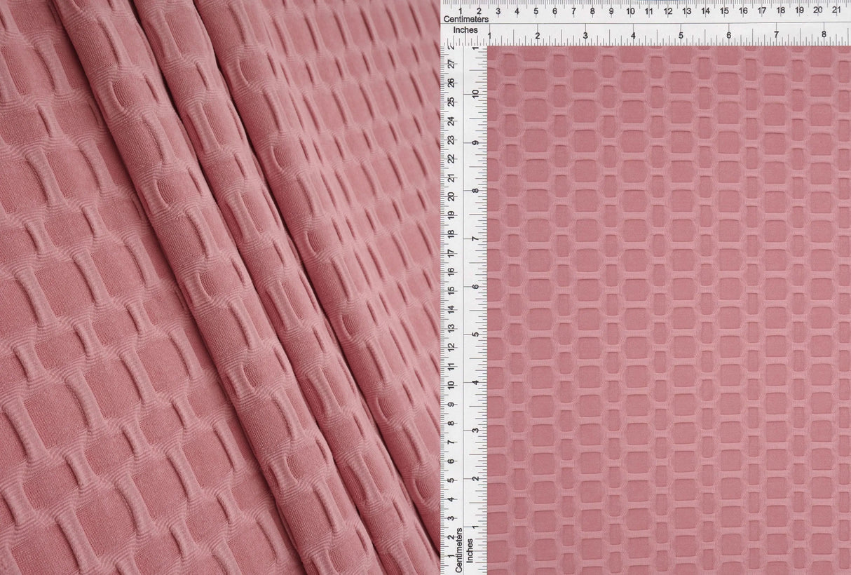Honeycomb Knit Jacquard Solid Fabric 1 Yard Stretch Soft Durable 58/60" Wide