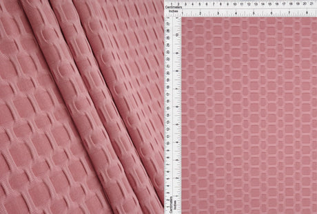 Honeycomb Knit Jacquard Solid Fabric 1 Yard Stretch Soft Durable 58/60" Wide