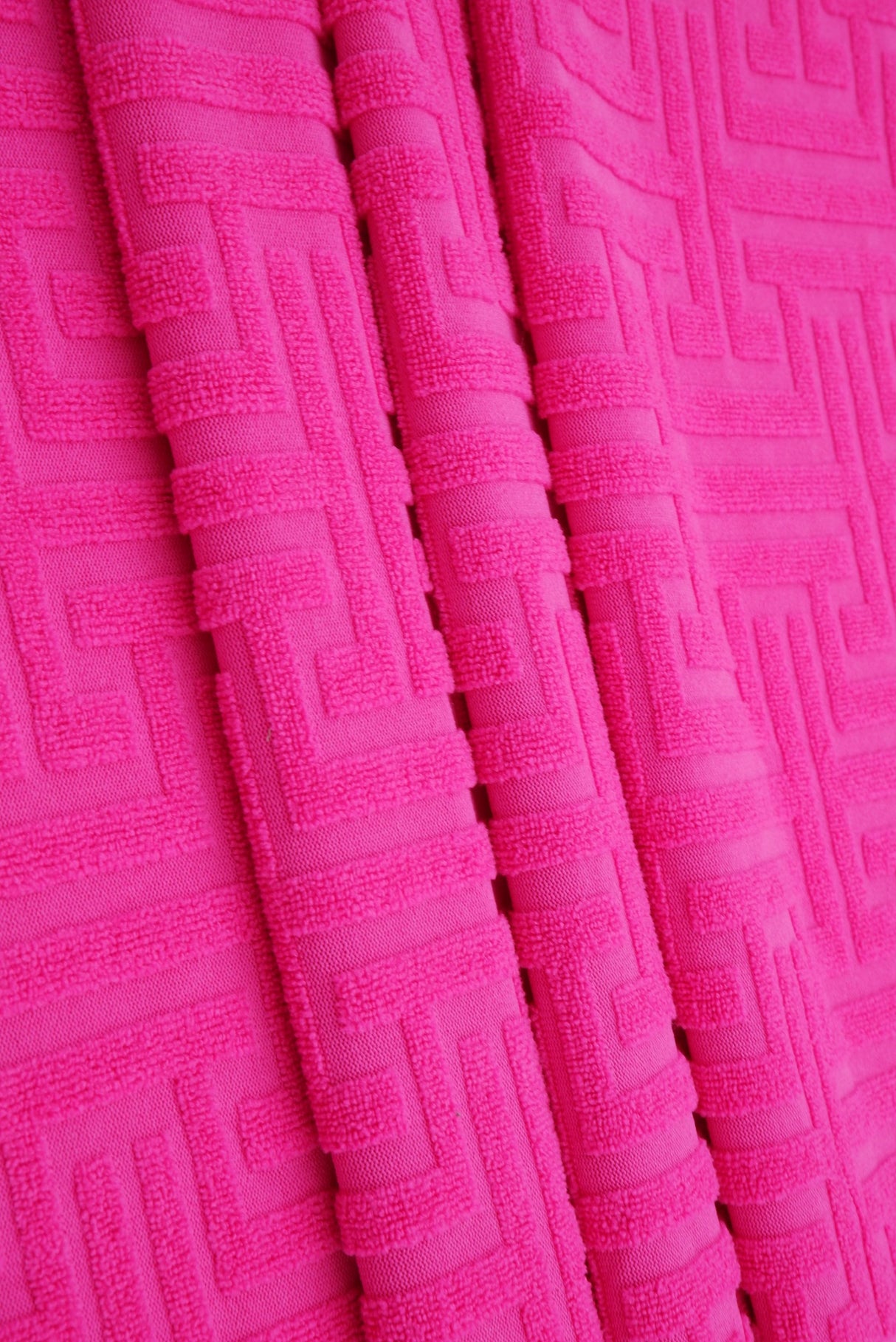 Jacquard Knit Geometric Towel Fabric