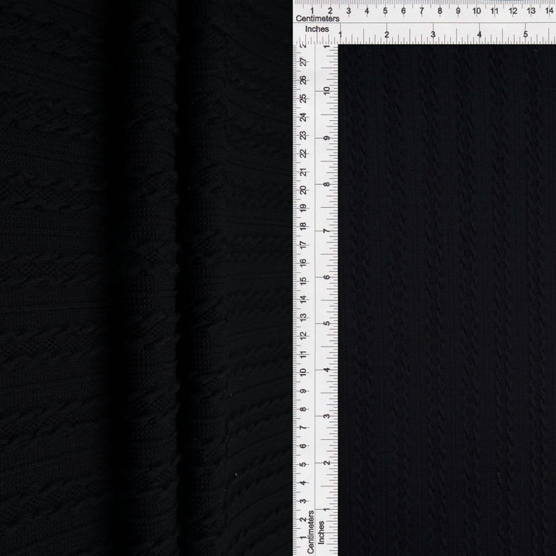 1 Yard Braid Jacquard Knit Fabric 220 GSM, 58/59'' Wide Polyester Spandex Blend