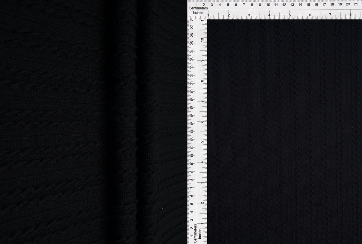 1 Yard Braid Jacquard Knit Fabric 220 GSM, 58/59? Wide Polyester Spandex Blend