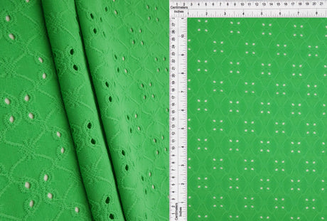 Lightweight DTY Knit Jacquard Eyelet Fabric Stretch Polyester Spandex 58/60 Inches Wide