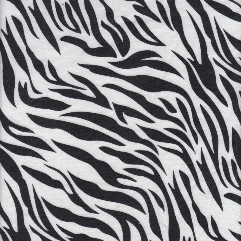 1 Yard Brushed DTY Zebra Print Knit Fabric 170 GSM, 58/60'' Wide Polyester Spandex Blend