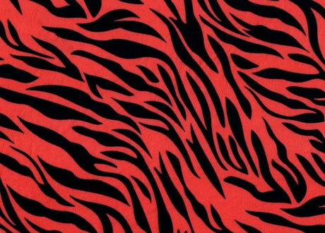 1 Yard Brushed DTY Zebra Print Knit Fabric 170 GSM, 58/60? Wide Polyester Spandex Blend
