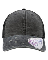 Women's Printed Bill Mesh Back Ponytail Cap
