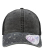 Women's Printed Bill Mesh Back Ponytail Cap
