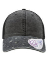 Women's Printed Bill Mesh Back Ponytail Cap