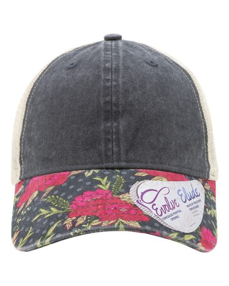 Women's Printed Bill Mesh Back Ponytail Cap