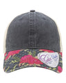 Women's Printed Bill Mesh Back Ponytail Cap