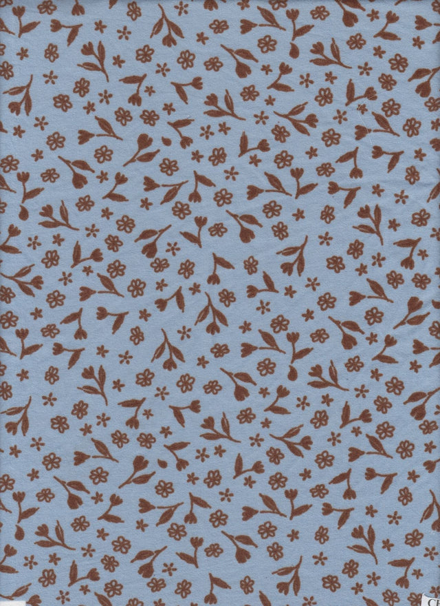 Brushed DTY Ditsy Print Knit Chambray