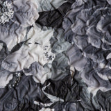 Black/White Floral Print on Crushed Polyester Woven