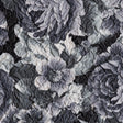 Black/White Floral Print on Crushed Polyester Woven
