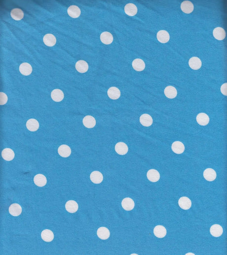 Polka Dot Brushed Stretch Knit Fabric Aqua
