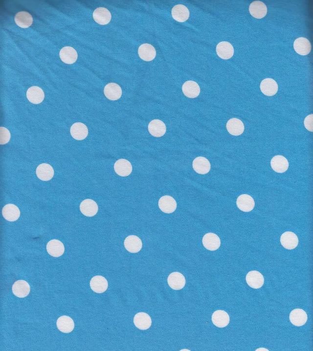 Polka Dot Brushed Stretch Knit Fabric Aqua